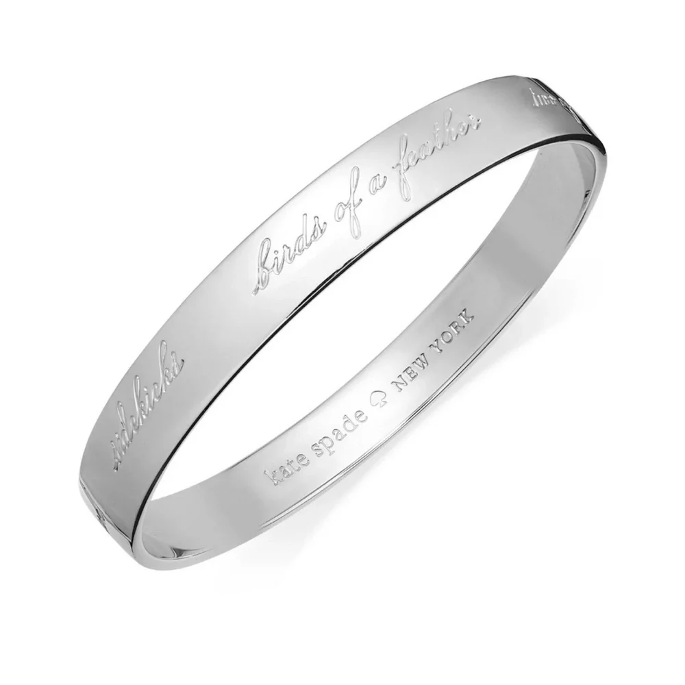 Authentic Kate Spade Best Friend Ever Idiom Bangle bracelet. Silver bride - Picture 4 of 11